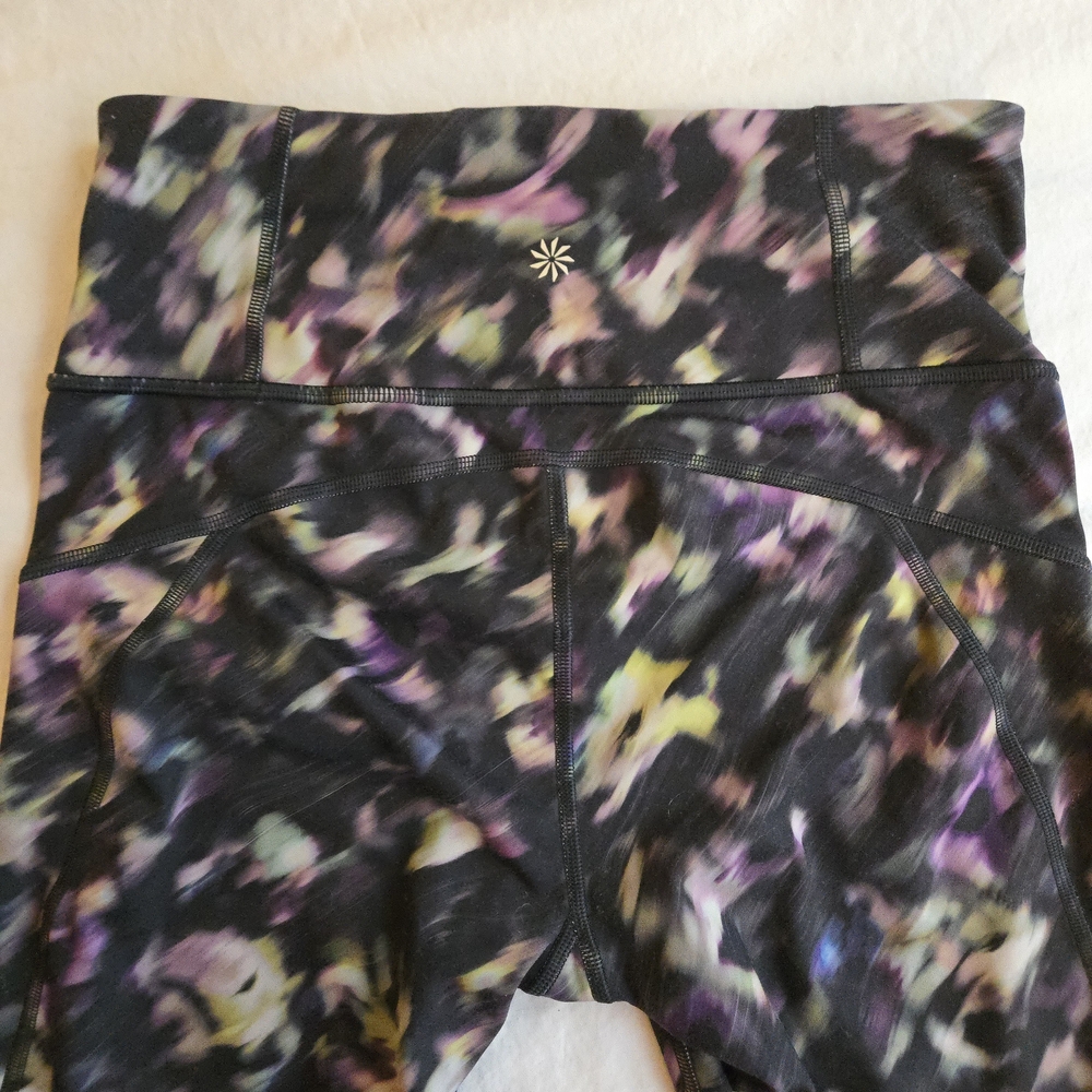 Athleta Small Tall Inseam Rainier High Rise Leggings Lyra Garden Black Purple - Picture 12 of 16